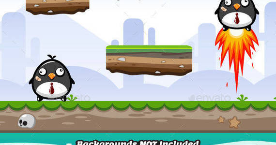 Box jumping penguin sprite sheets game assets game character sidescroller mega jump doodle jump 590