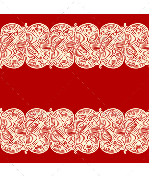 Swirls 20doodle 20heart 20border 20double 20red1