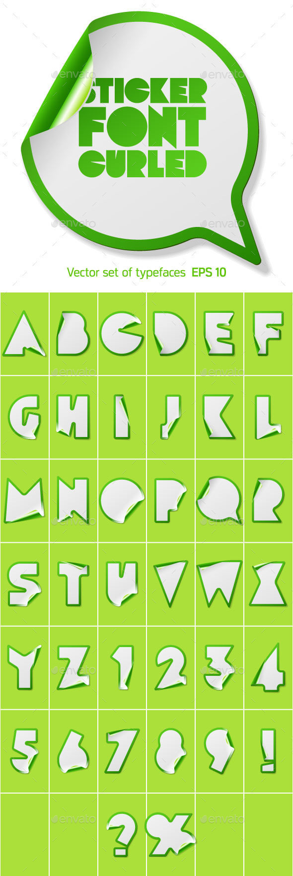 Font stiker green 4 590