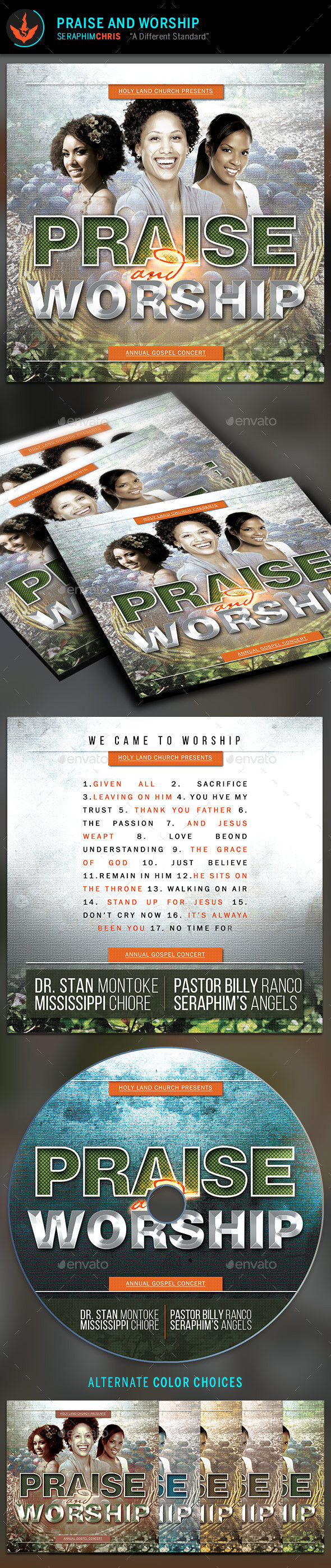 Praise and worship cd artwork template preview