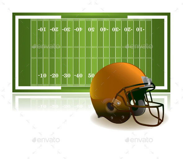 Footballfieldhelmet isolated