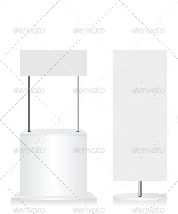 Promotion 20counter 20and 20flag 20on 20white 20background