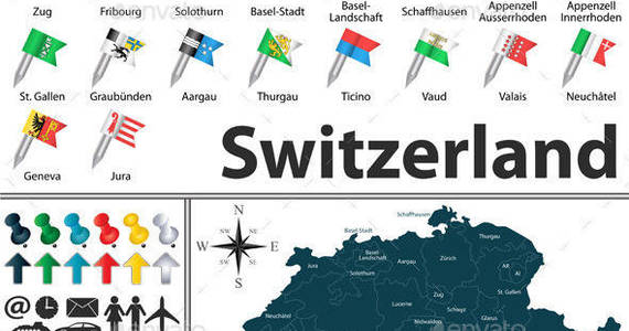 Box 01 switzerland 20map 20with 20flags