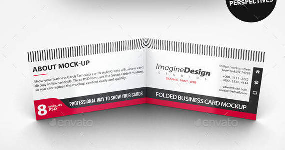 Box folded business card mockup