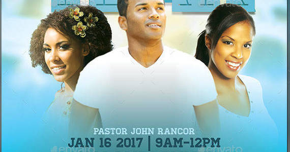 Box a spirit filled year church flyer template preview