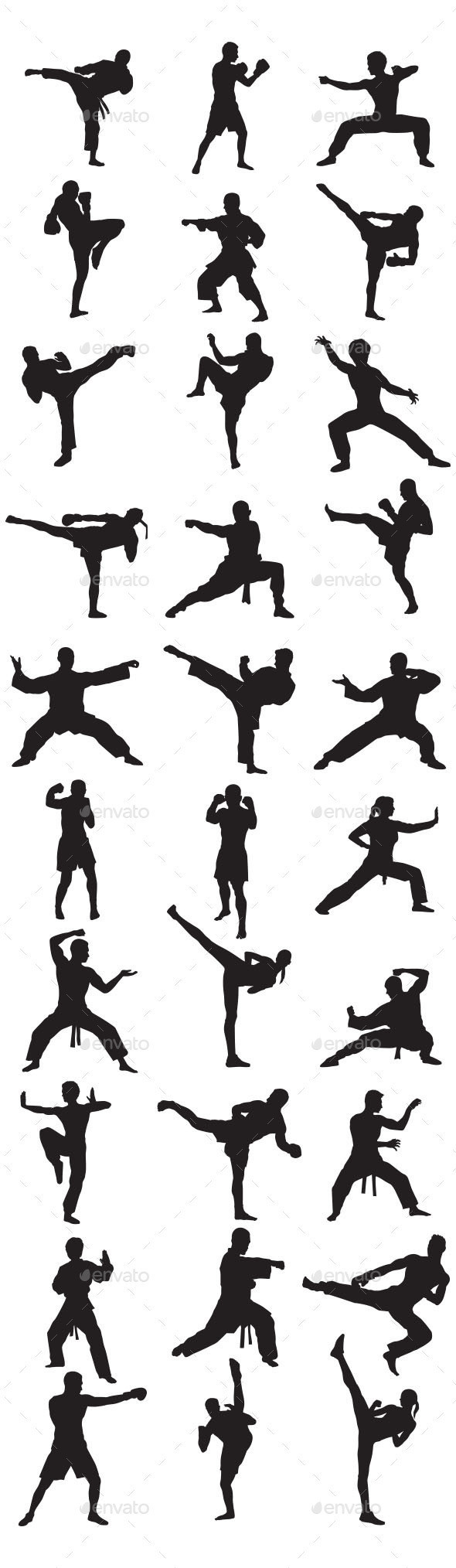 05 martial art silhouettes preview