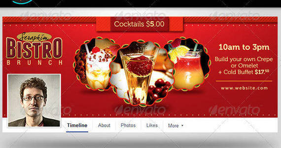 Box bistro brunch facebook timeline covers template preview