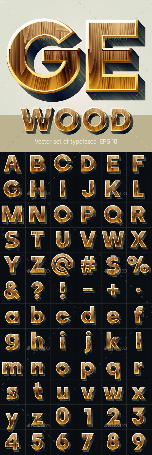 3d font wood rich 590