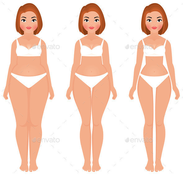 Fat to slim woman weight loss transformation front