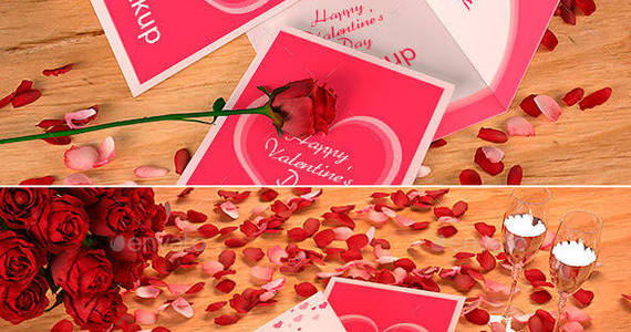 Box preview valentine card mockup