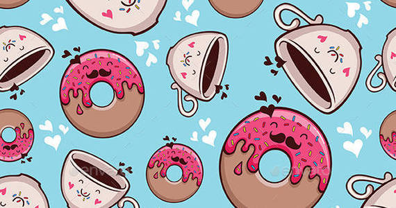 Box pattern coffee donut