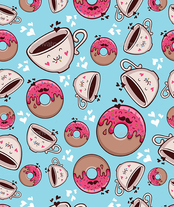 Pattern coffee donut