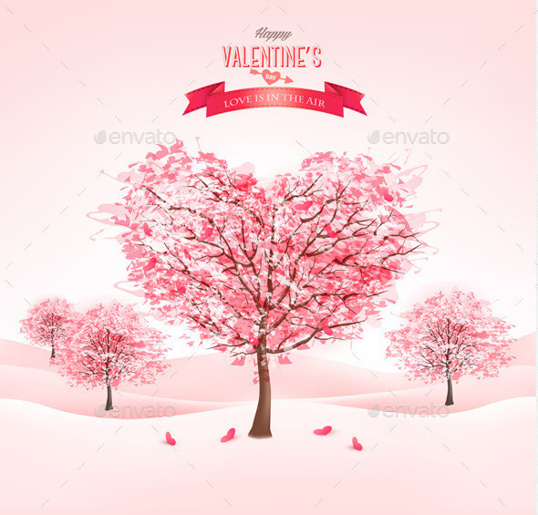 01 abstract valentine background with pink trees t