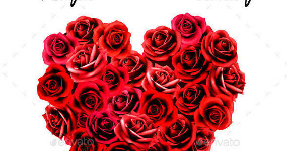 Box 01 heart made of red roses t