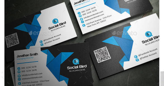 Box social creative corporate business card preview