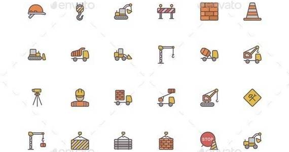 Box vector 20colored 20construction 20line 20icons