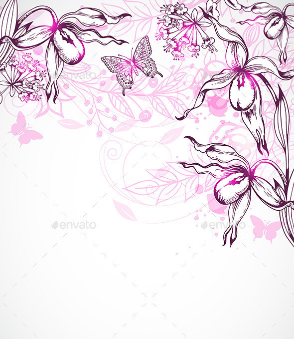 Pink orchid background2590