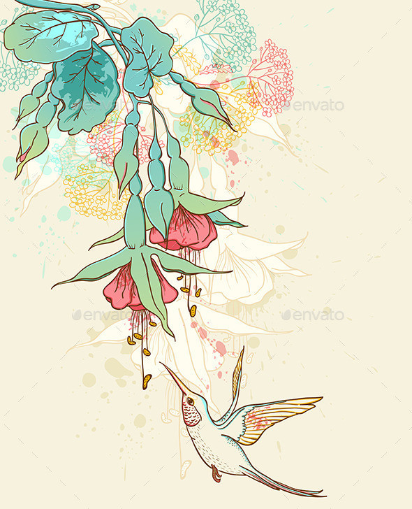 Flowers bird1590