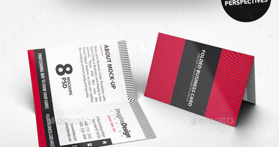 Box folded business card mockup v2