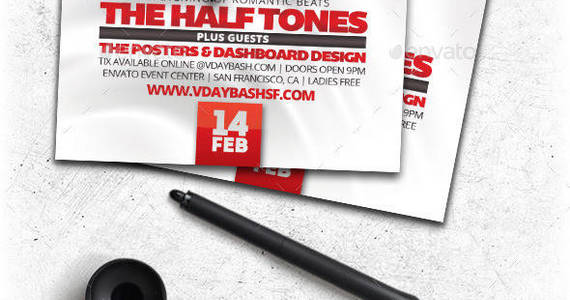 Box preview valentine vday bash flyer template