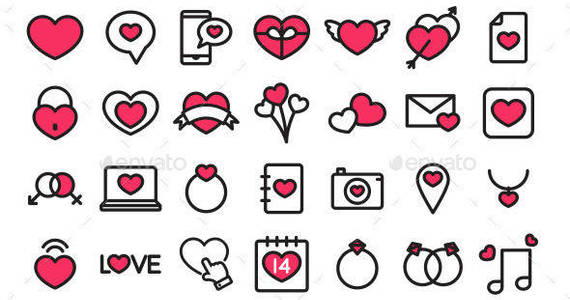 Box valentine icons gr