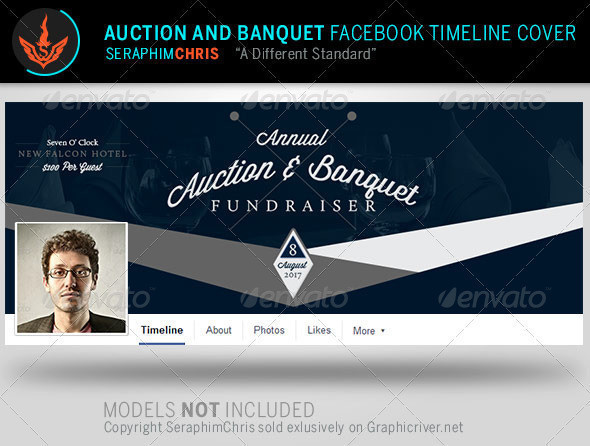 Auction and banquet facebook timeline covers template preview