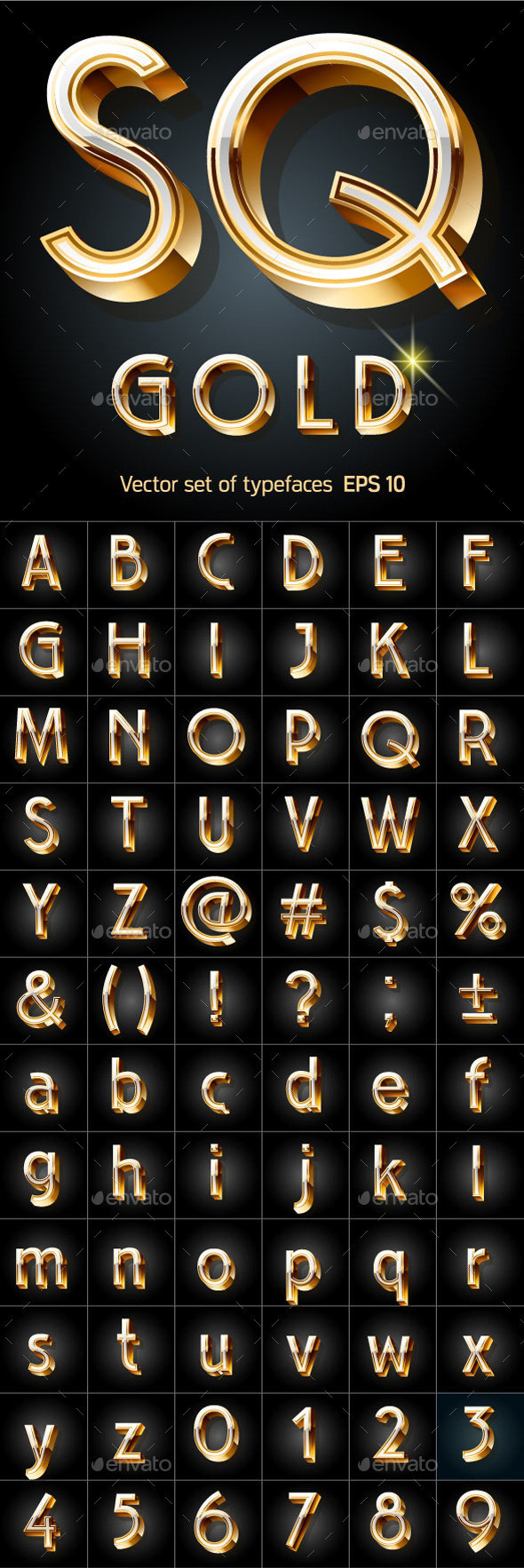 Font gold beveled cond 590