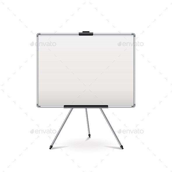 Empty whiteboard isolated