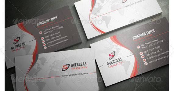 Box 34 modern stylish red corporate business card preview