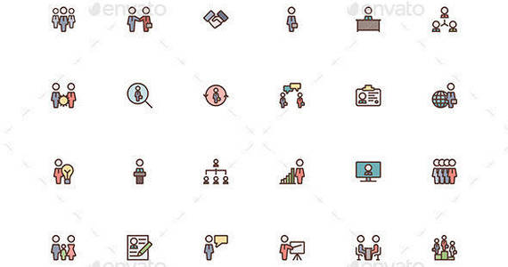 Box human 20resources 20colored 20line 20icons 20pr