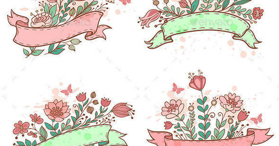 Box flowers banner pink590