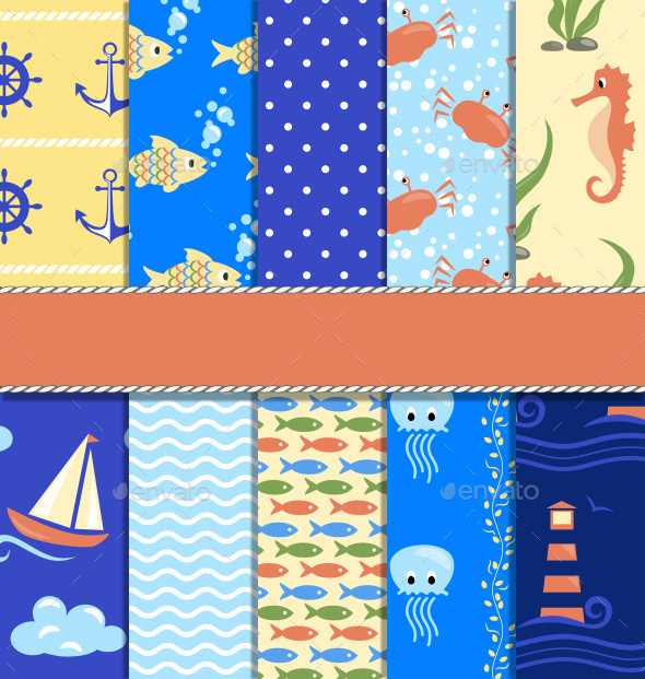 Backgrounds seamless 022 ten sea patterns am ipr