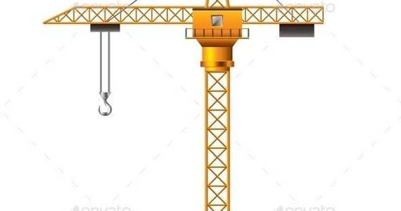 Box construction crane isolated 01