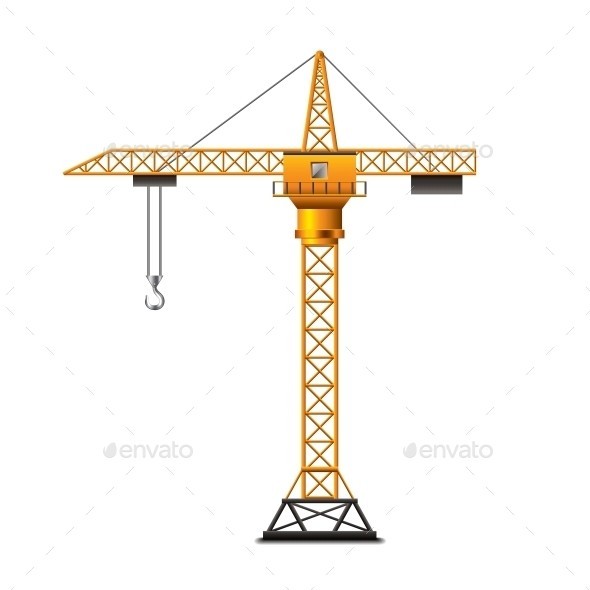 Construction crane isolated 01