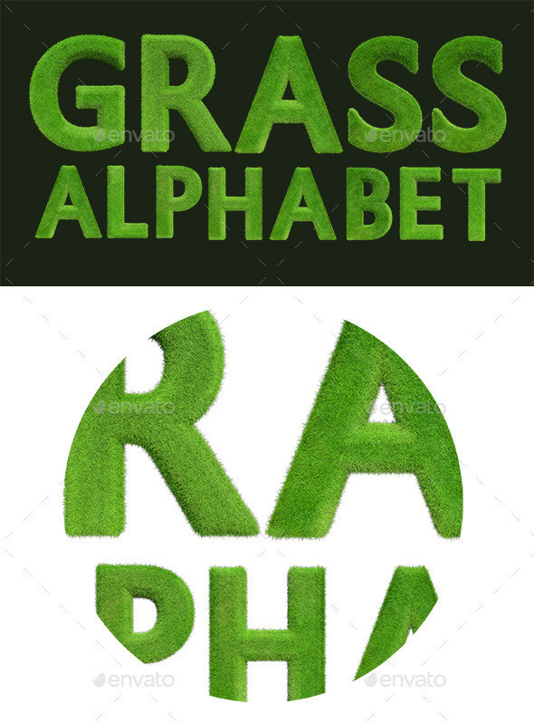 Grass alphabet preview a
