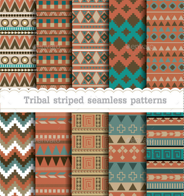 Tribal striped seamless patterns 590