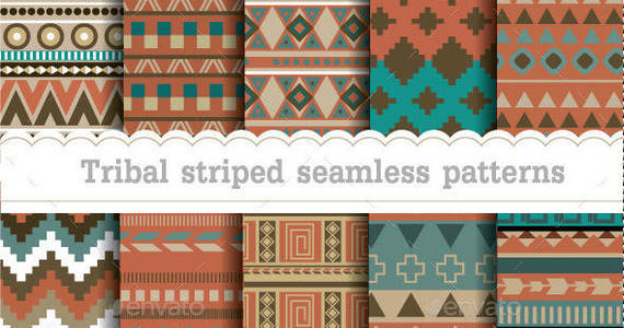 Box tribal striped seamless patterns 590