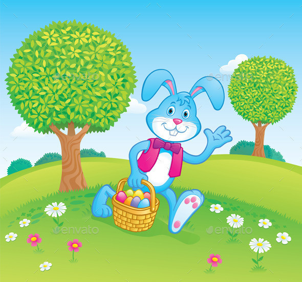 Easter bunny basket sceneprev