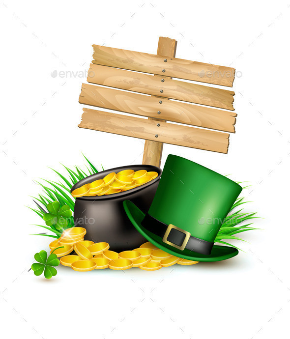 01 st patricks day holiday background with wooden sign t