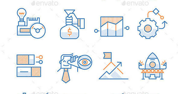 Box 269 business startup icons collection590