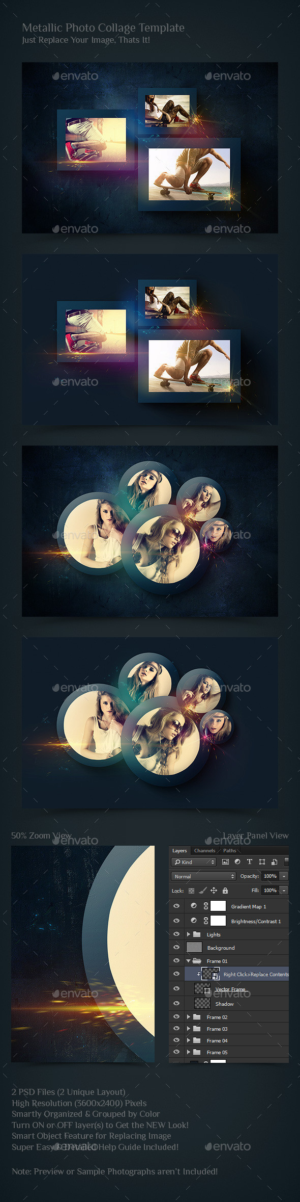 Colorful art photo manipulation preview template