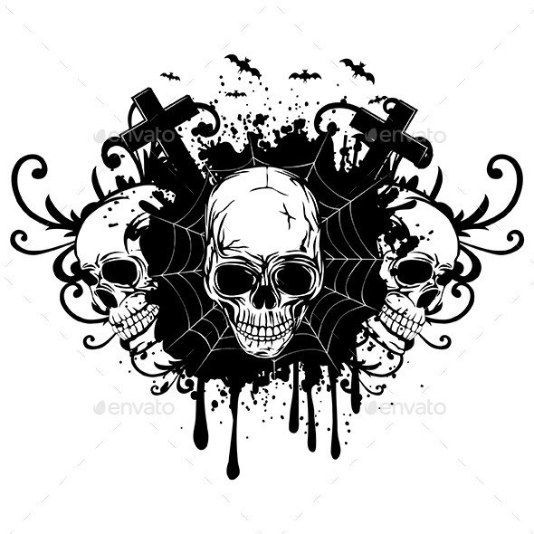 Abstract 20background 20and 20three 20skulls590