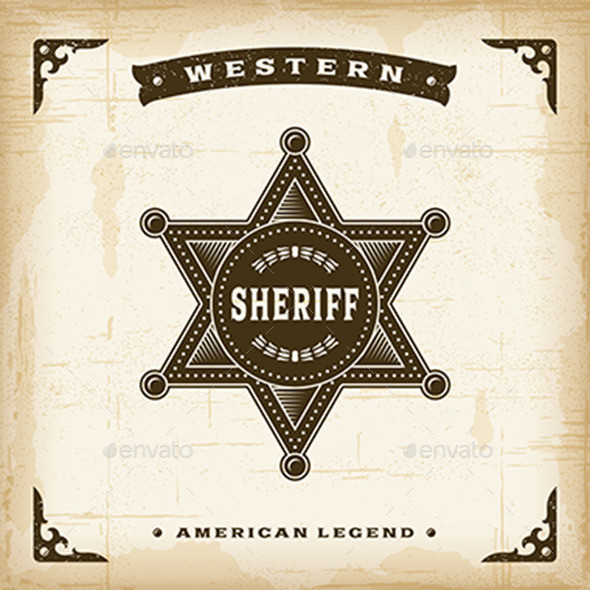 P vintage western sheriff badge