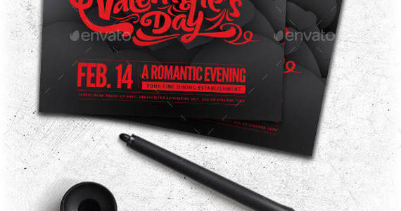 Box preview elegant shaded valentine flyer template