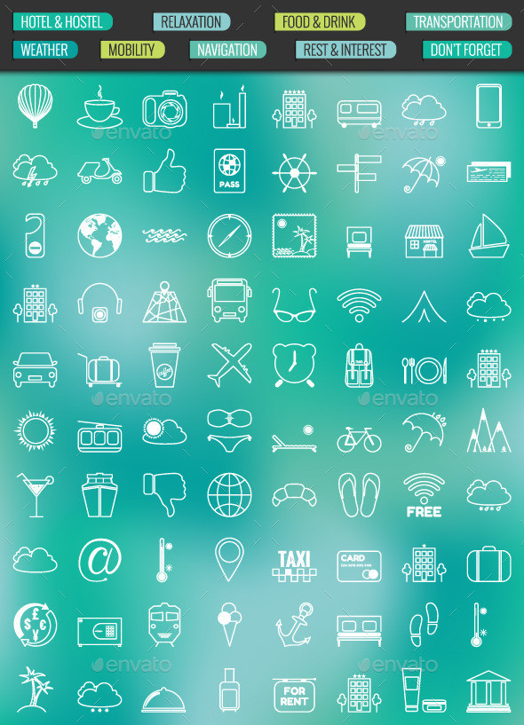 Travel icons blur590