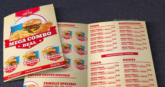 Box restaurant fast food menu showcase