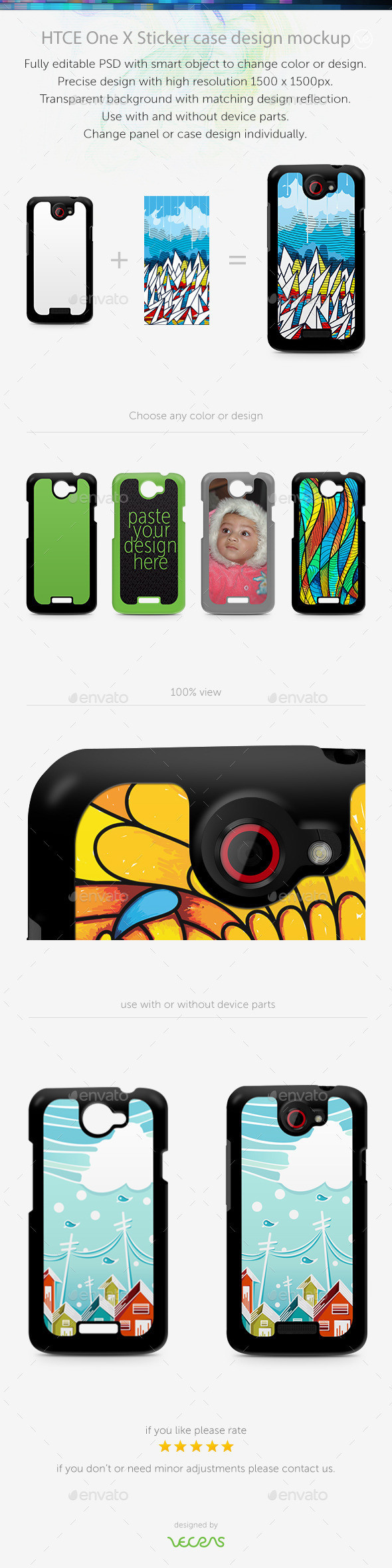 Preview htce one x stickercase mockup back
