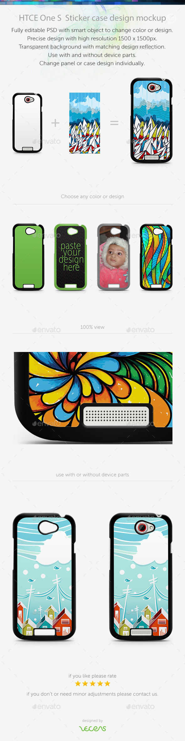 Preview htce one s stickercase mockup back