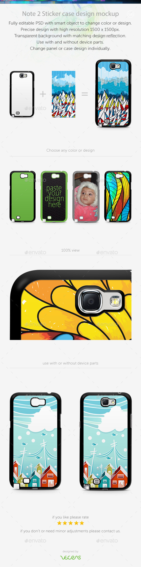 Preview note 2 stickercase mockup back