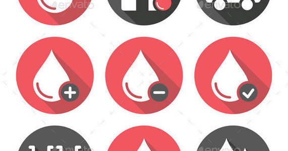 Box blood donation flat design buttons set prev